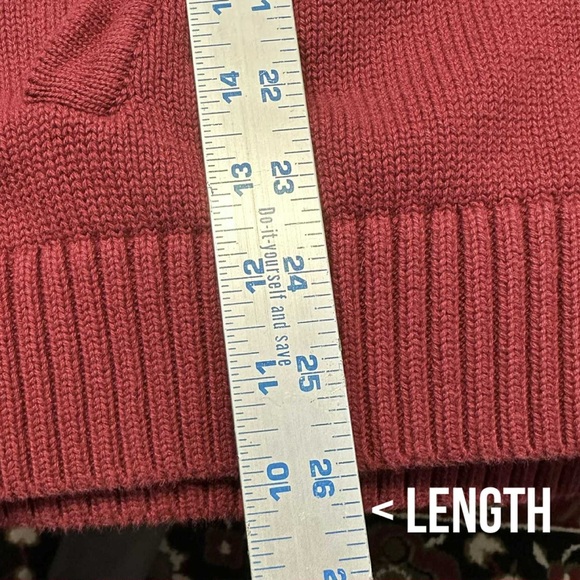 L.L. Bean Men's Burgundy Zip-Up Sweater - Picture 5 of 6